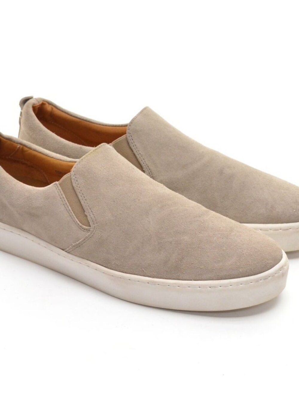 Men Jack Erwin Thomas Taupe Suede Slip On Sneakers 10.5